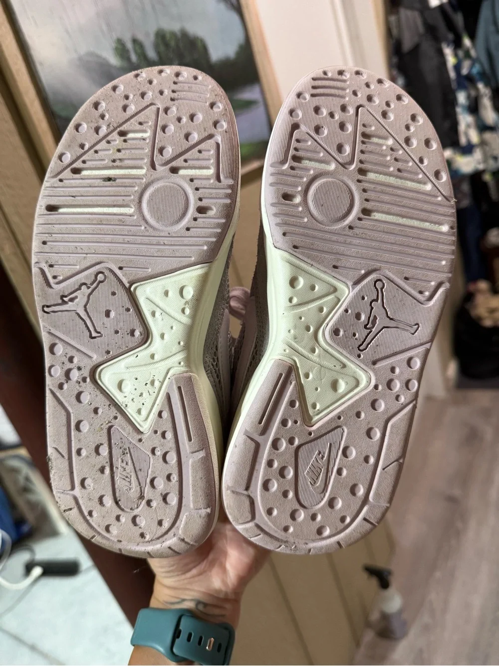 Nike Women's Gray and Light Pink Trainer Sneakers